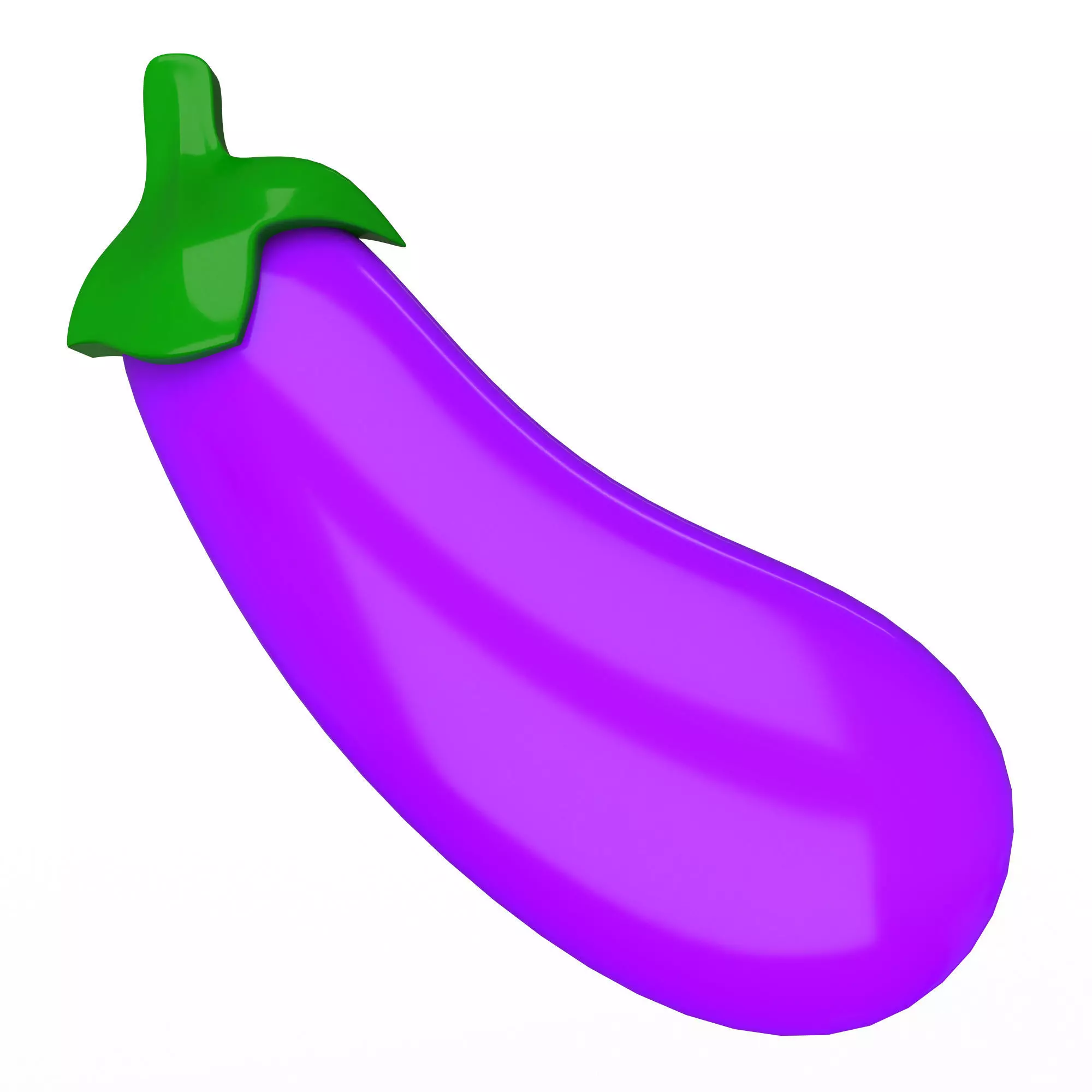 Eggplant Emoji Low-poly 3D model_0