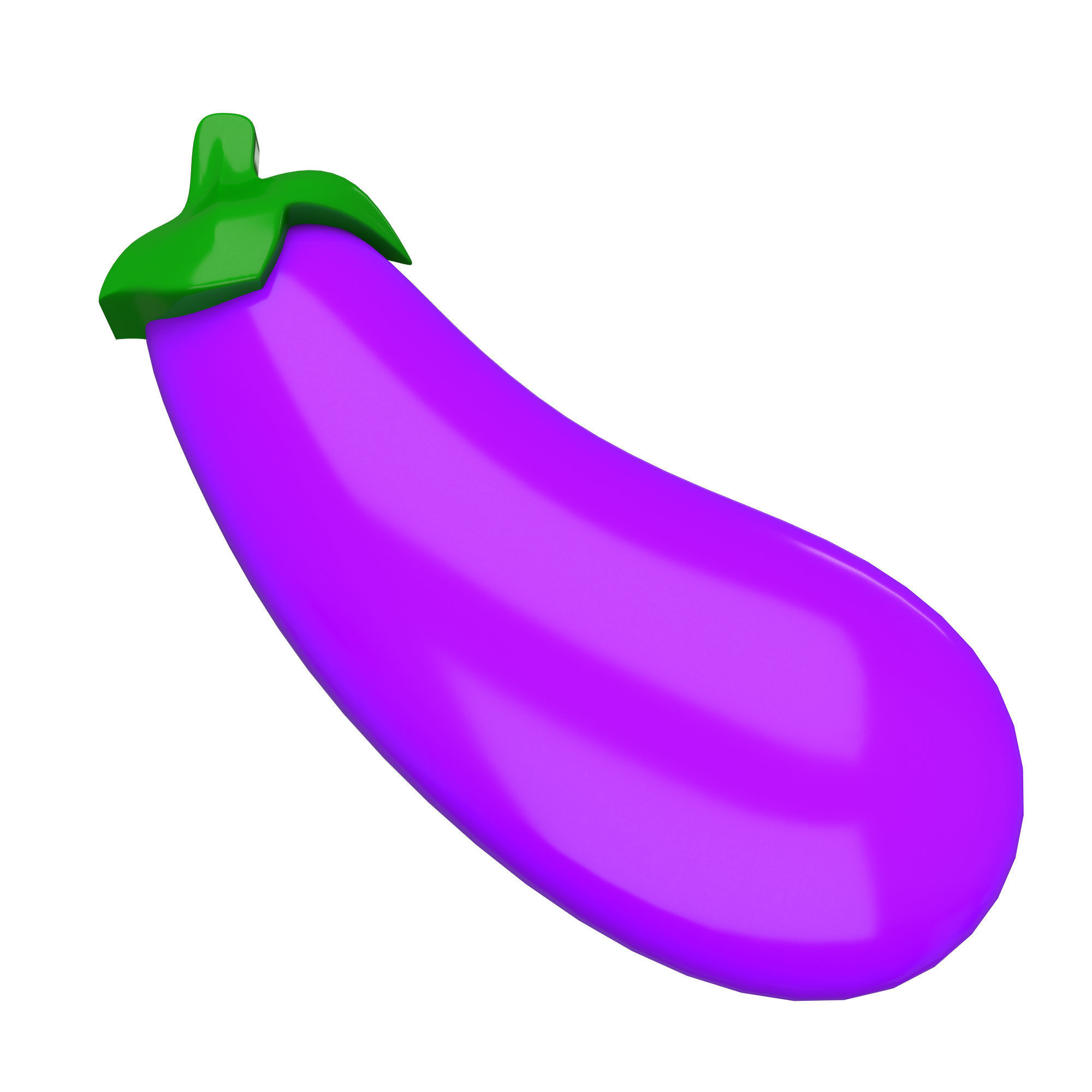 Eggplant Emoji Low-poly 3D model_5