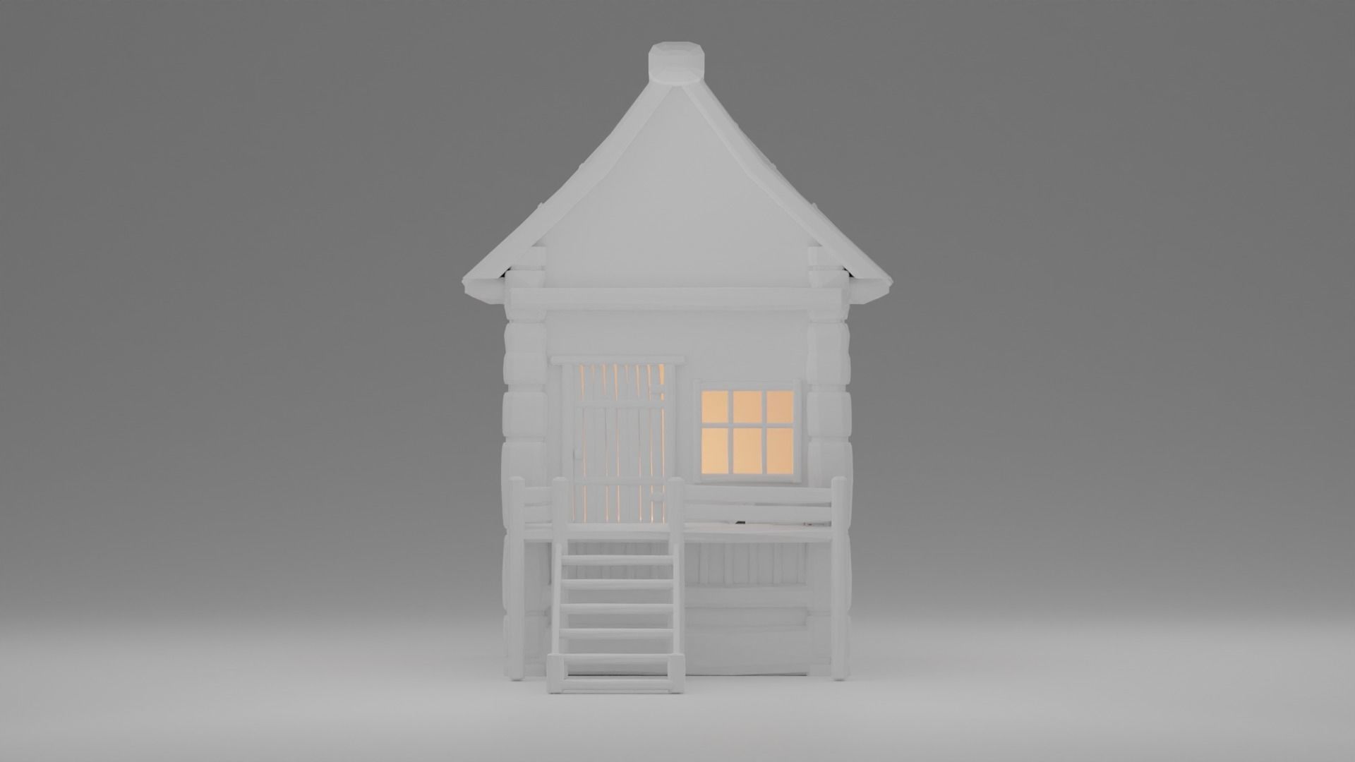 Medieval cottage 3D print model_12