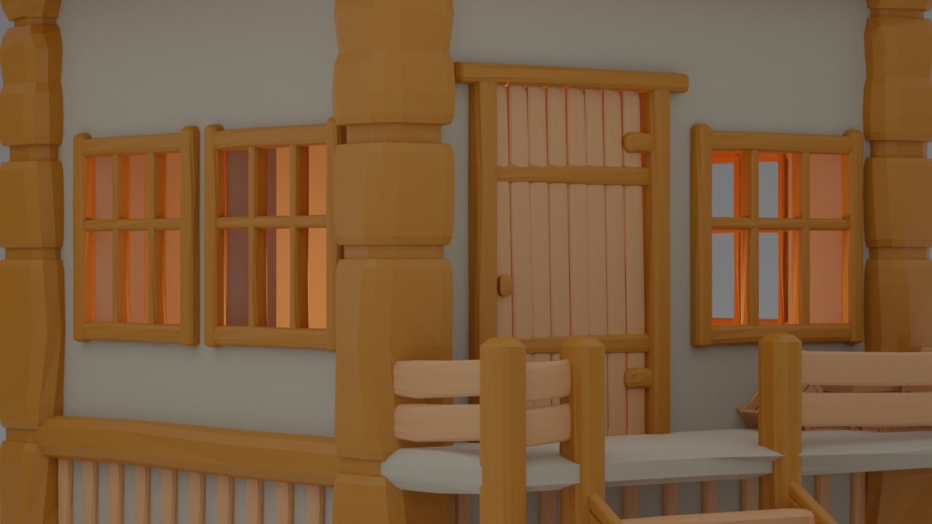 Medieval cottage 3D print model_10