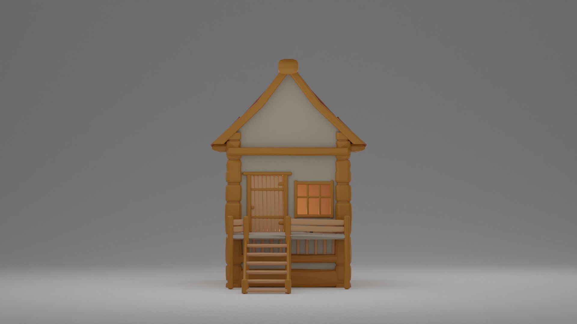Medieval cottage 3D print model_3