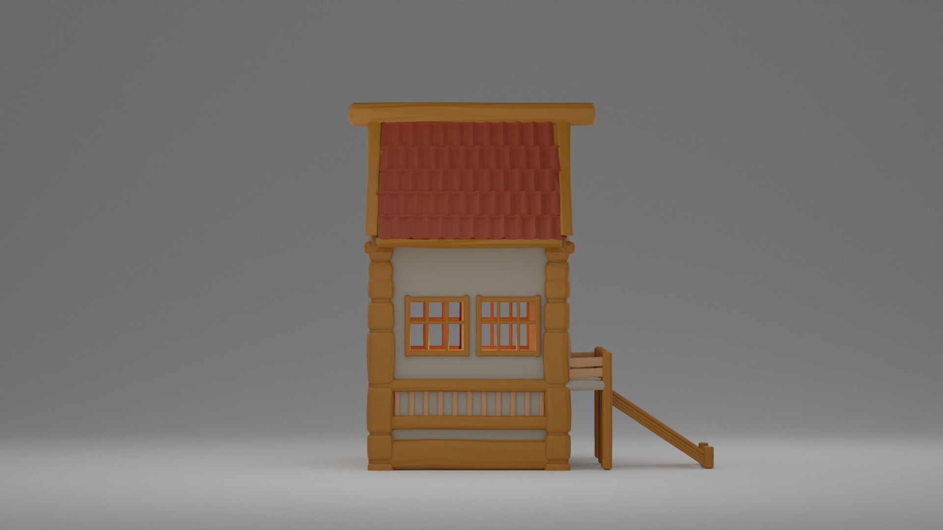 Medieval cottage 3D print model_4