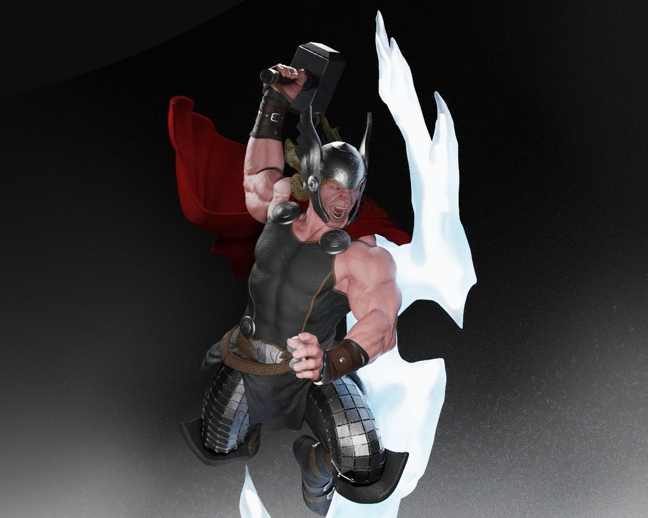 Thor God of Thunder Statue 3D Print Model 3D print model_6