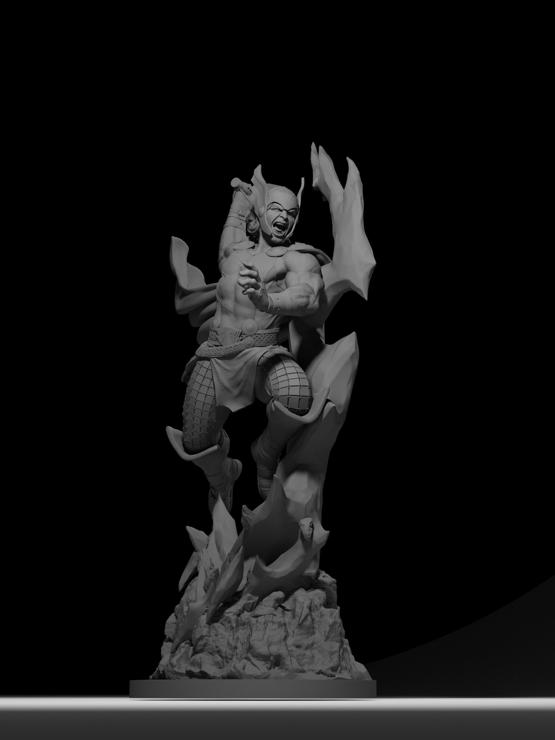 Thor God of Thunder Statue 3D Print Model 3D print model_8