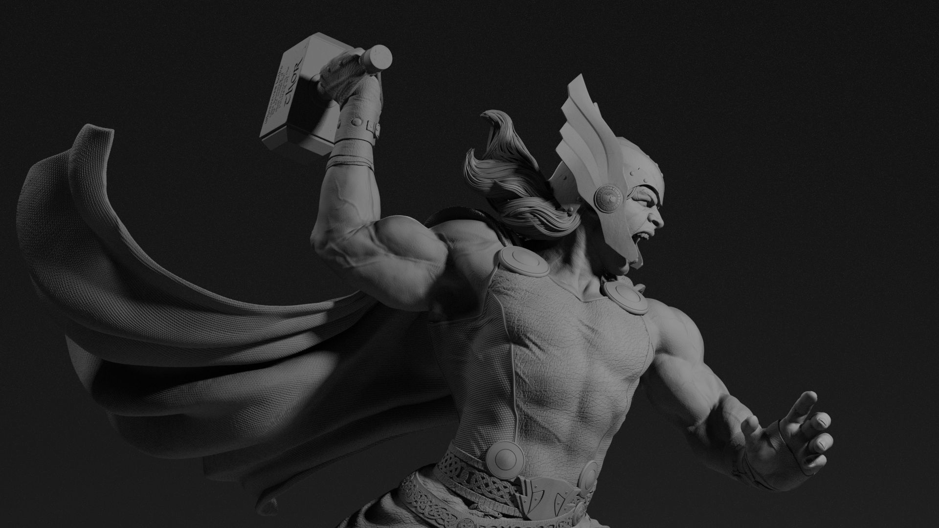 Thor God of Thunder Statue 3D Print Model 3D print model_10