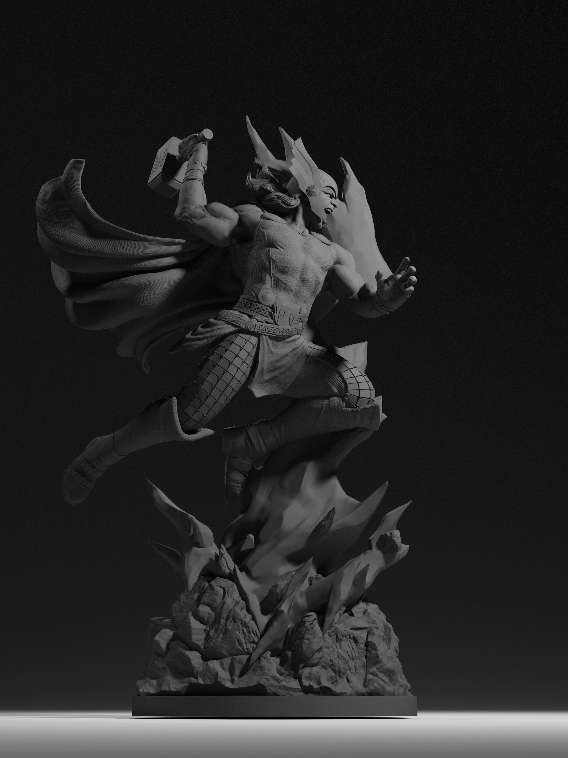 Thor God of Thunder Statue 3D Print Model 3D print model_11