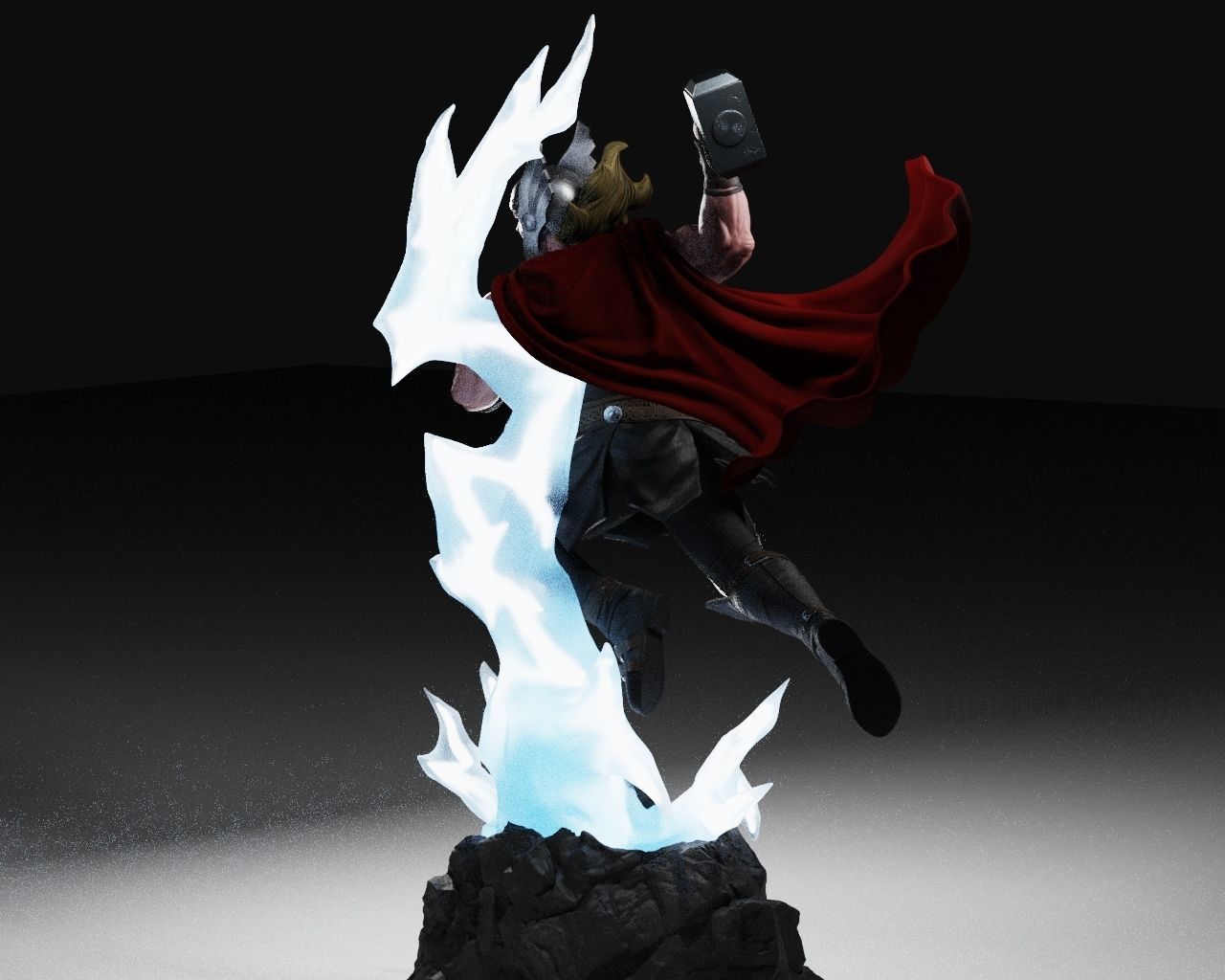 Thor God of Thunder Statue 3D Print Model 3D print model_7