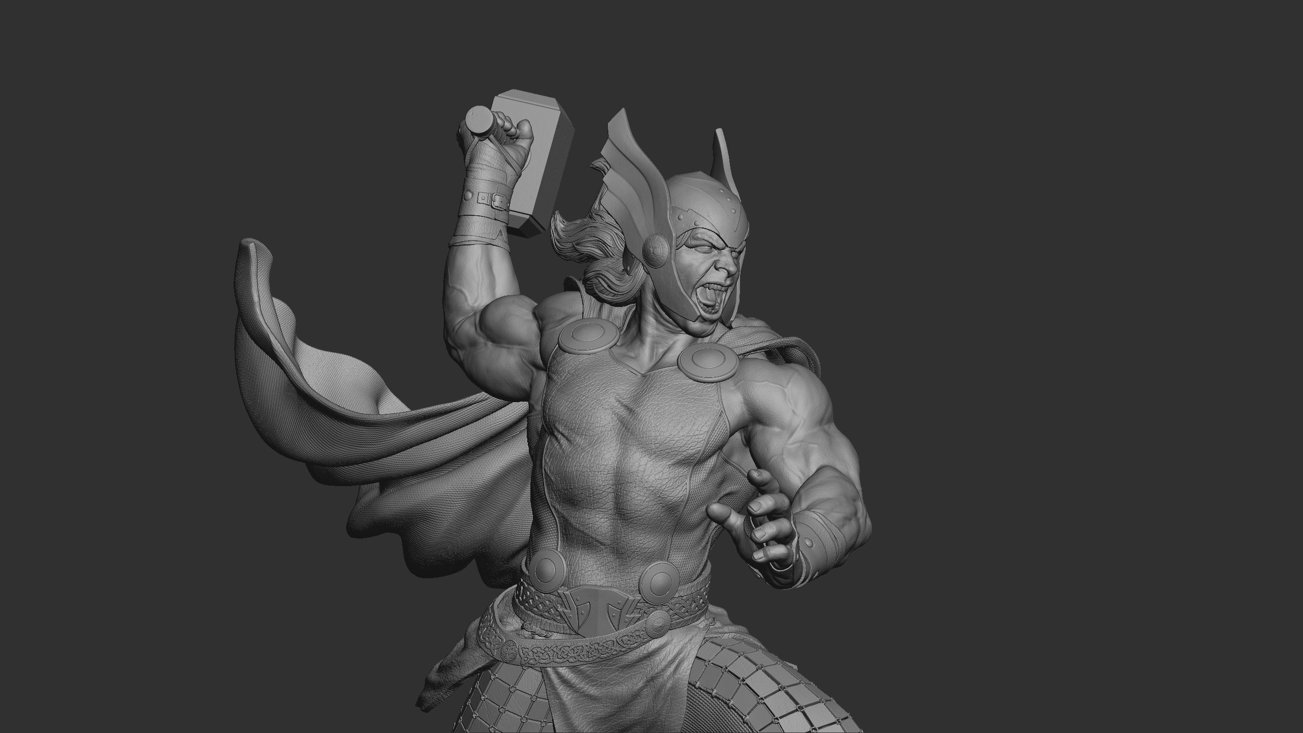 Thor God of Thunder Statue 3D Print Model 3D print model_12