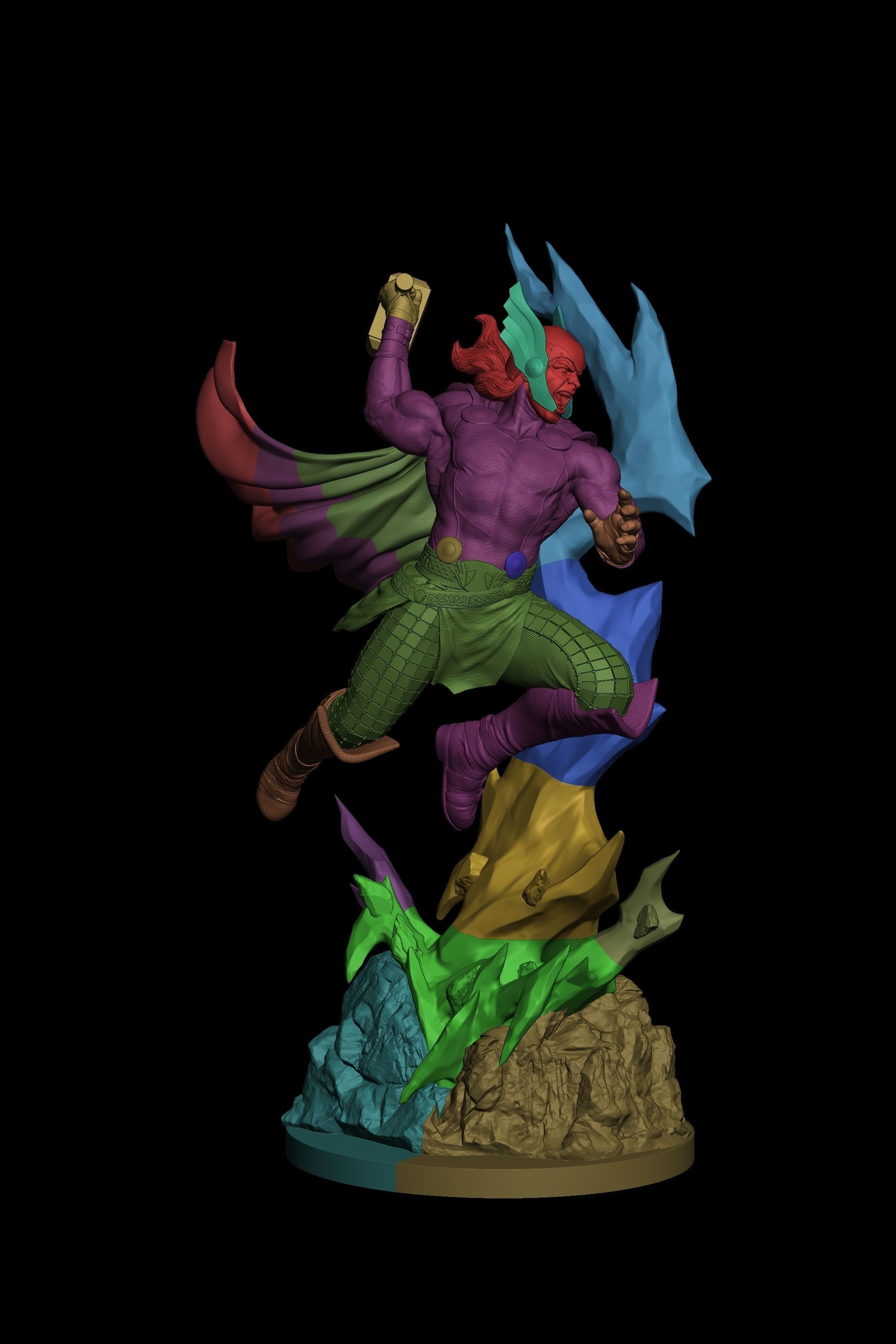 Thor God of Thunder Statue 3D Print Model 3D print model_13