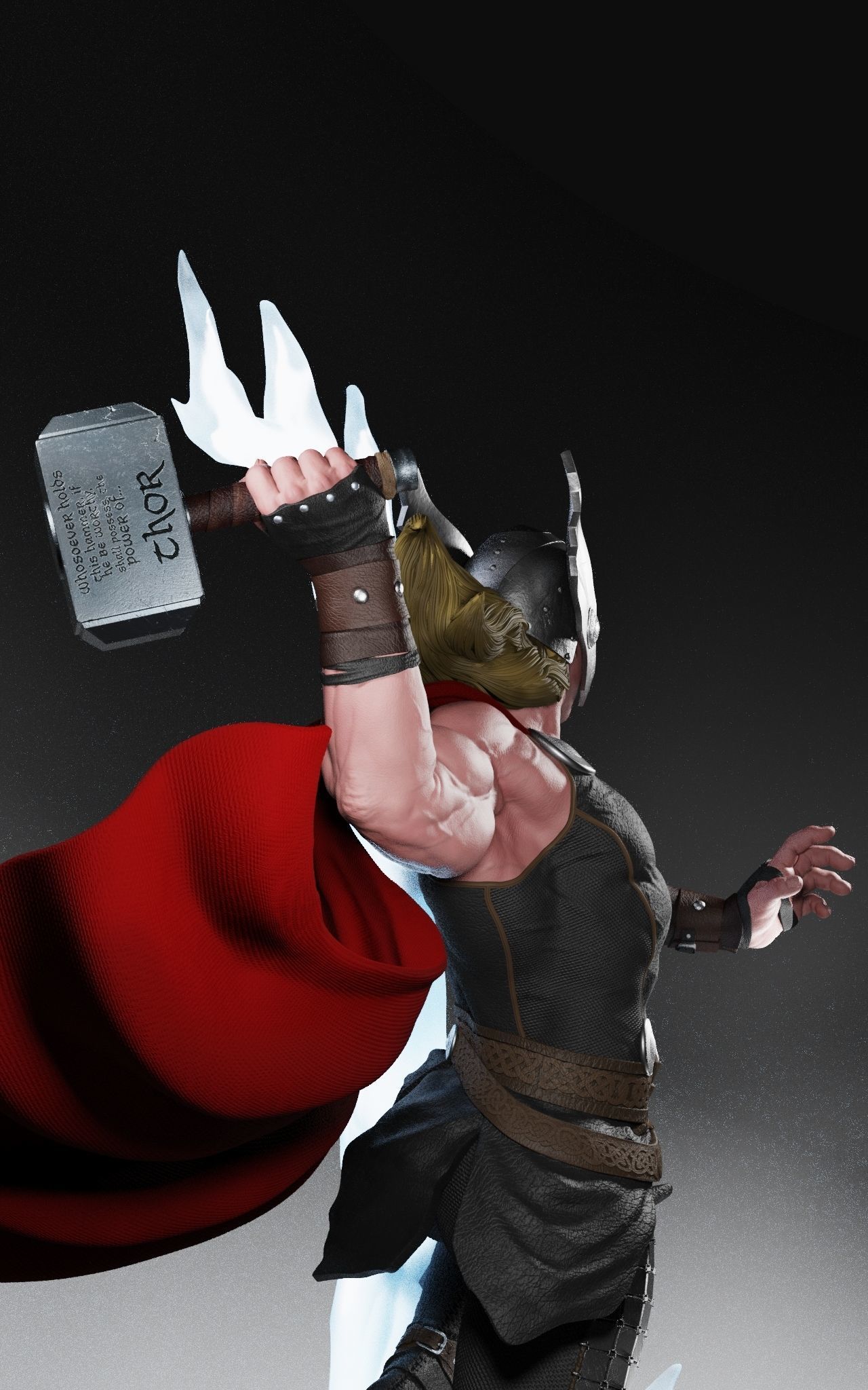 Thor God of Thunder Statue 3D Print Model 3D print model_3