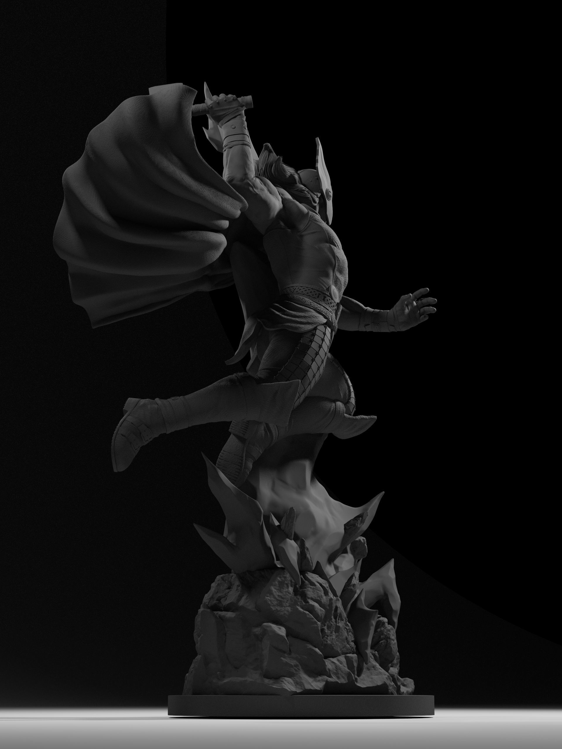 Thor God of Thunder Statue 3D Print Model 3D print model_9