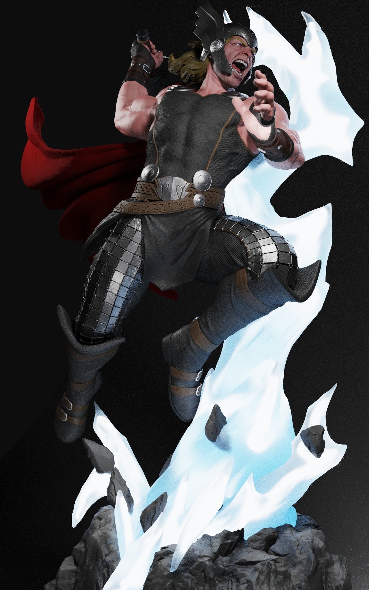 Thor God of Thunder Statue 3D Print Model 3D print model_5