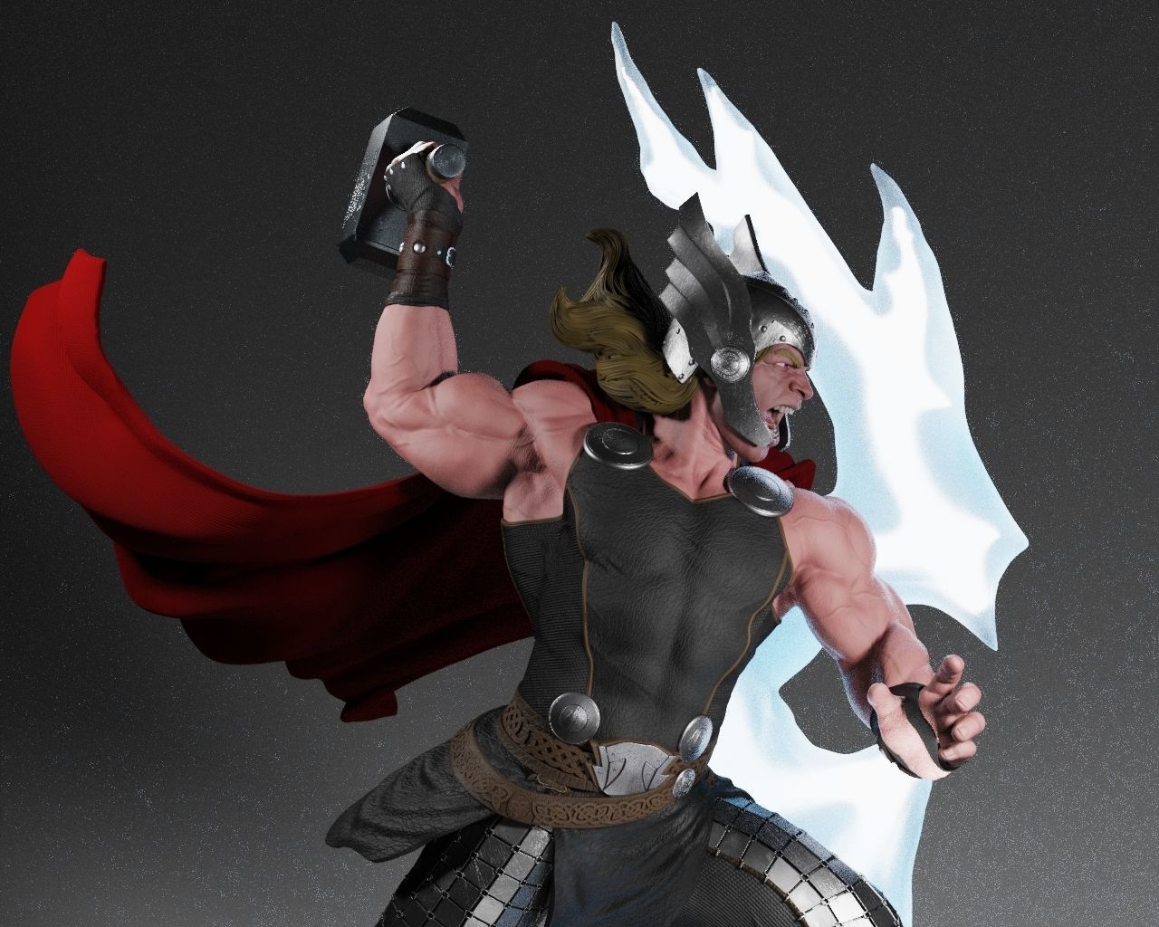 Thor God of Thunder Statue 3D Print Model 3D print model_2