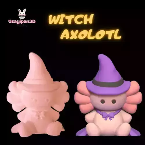 Witch Axolotl 3D print model