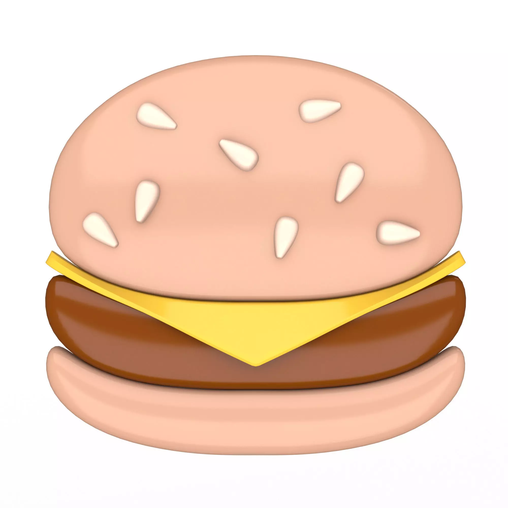 Hamburger Emoji Low-poly 3D model_0