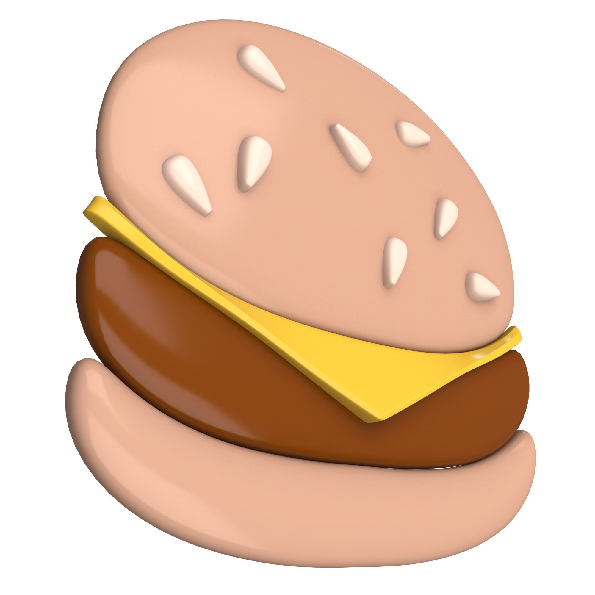 Hamburger Emoji Low-poly 3D model_3