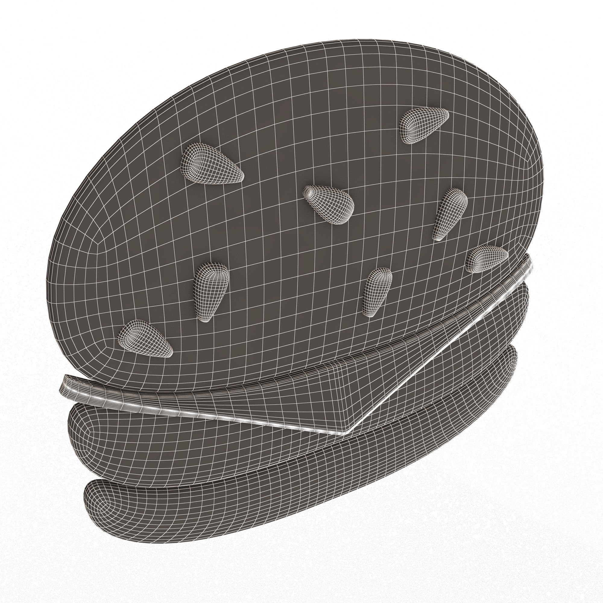 Hamburger Emoji Low-poly 3D model_7