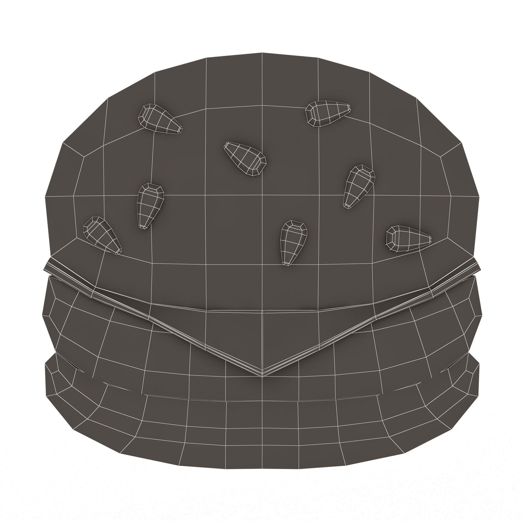 Hamburger Emoji Low-poly 3D model_12