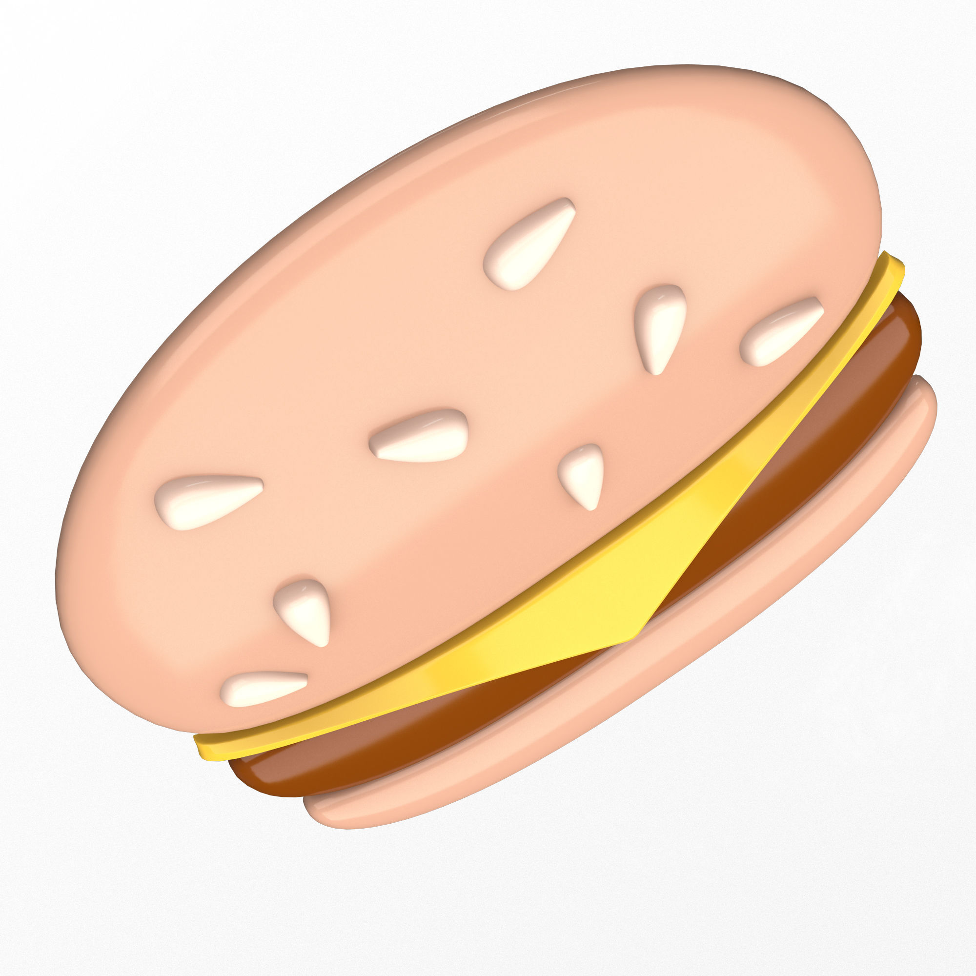 Hamburger Emoji Low-poly 3D model_5