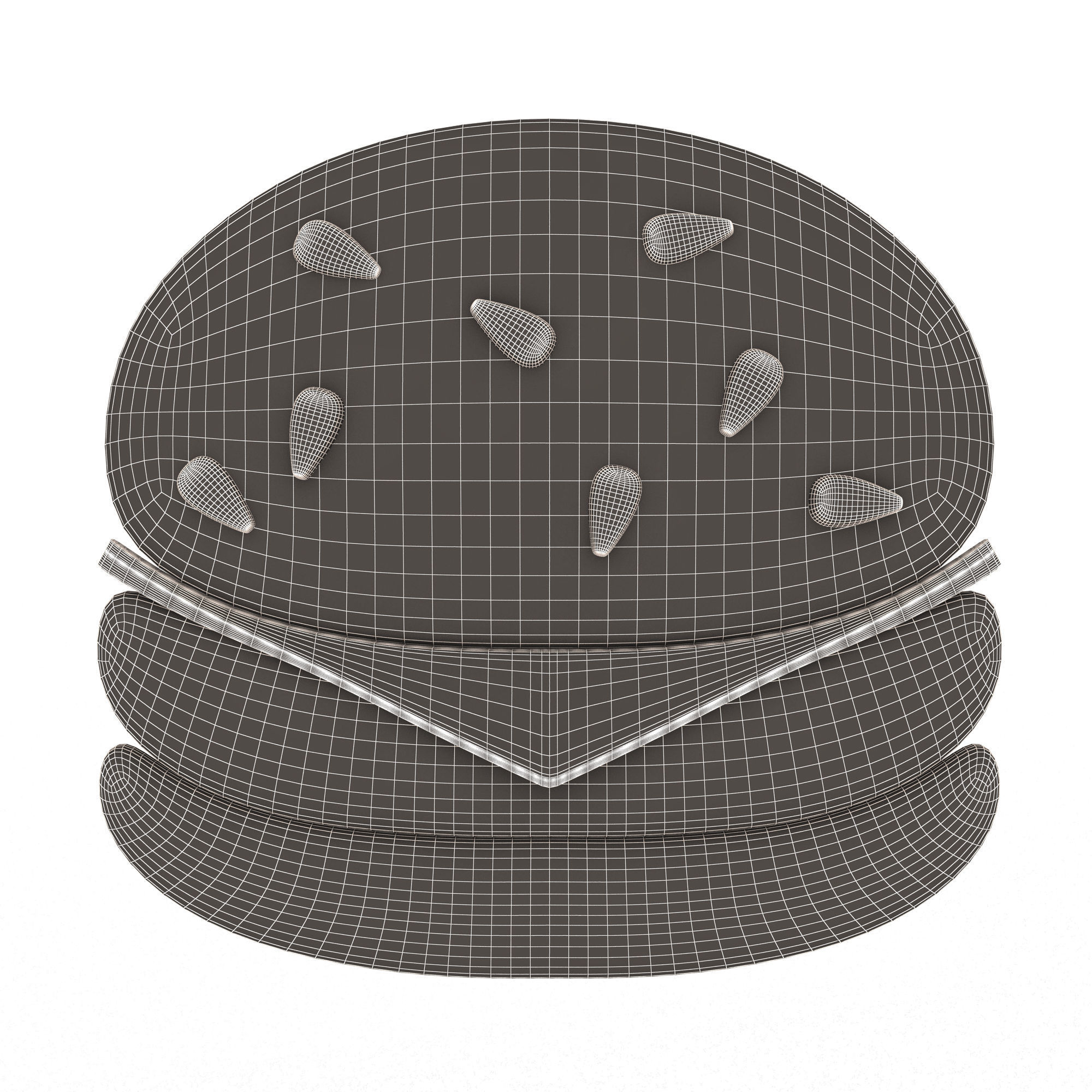Hamburger Emoji Low-poly 3D model_6