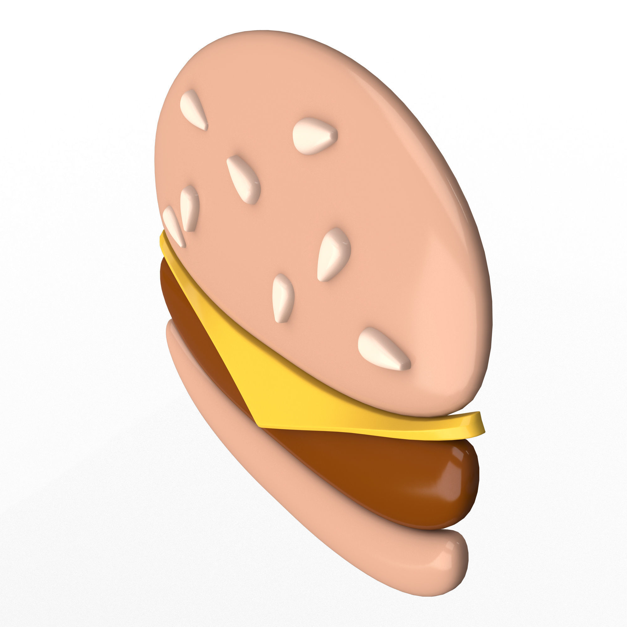Hamburger Emoji Low-poly 3D model_2