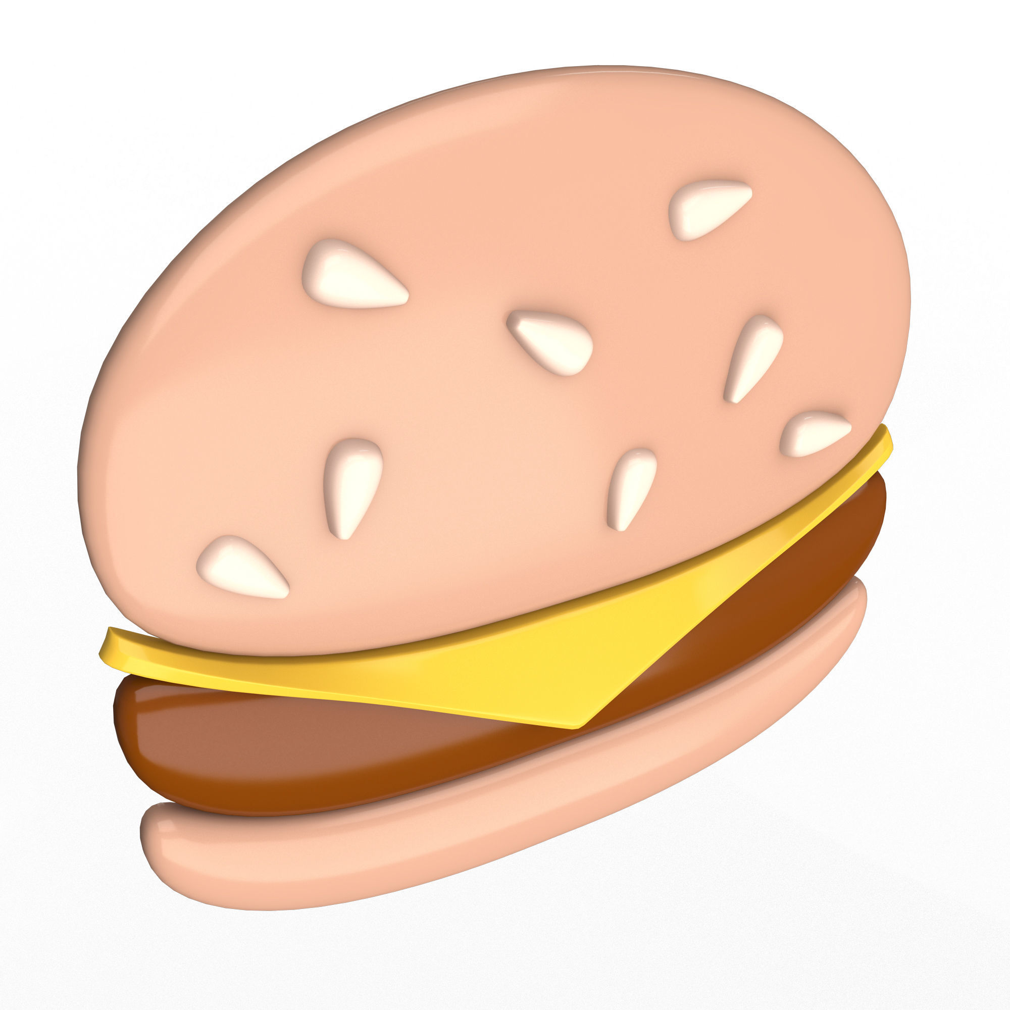Hamburger Emoji Low-poly 3D model_1