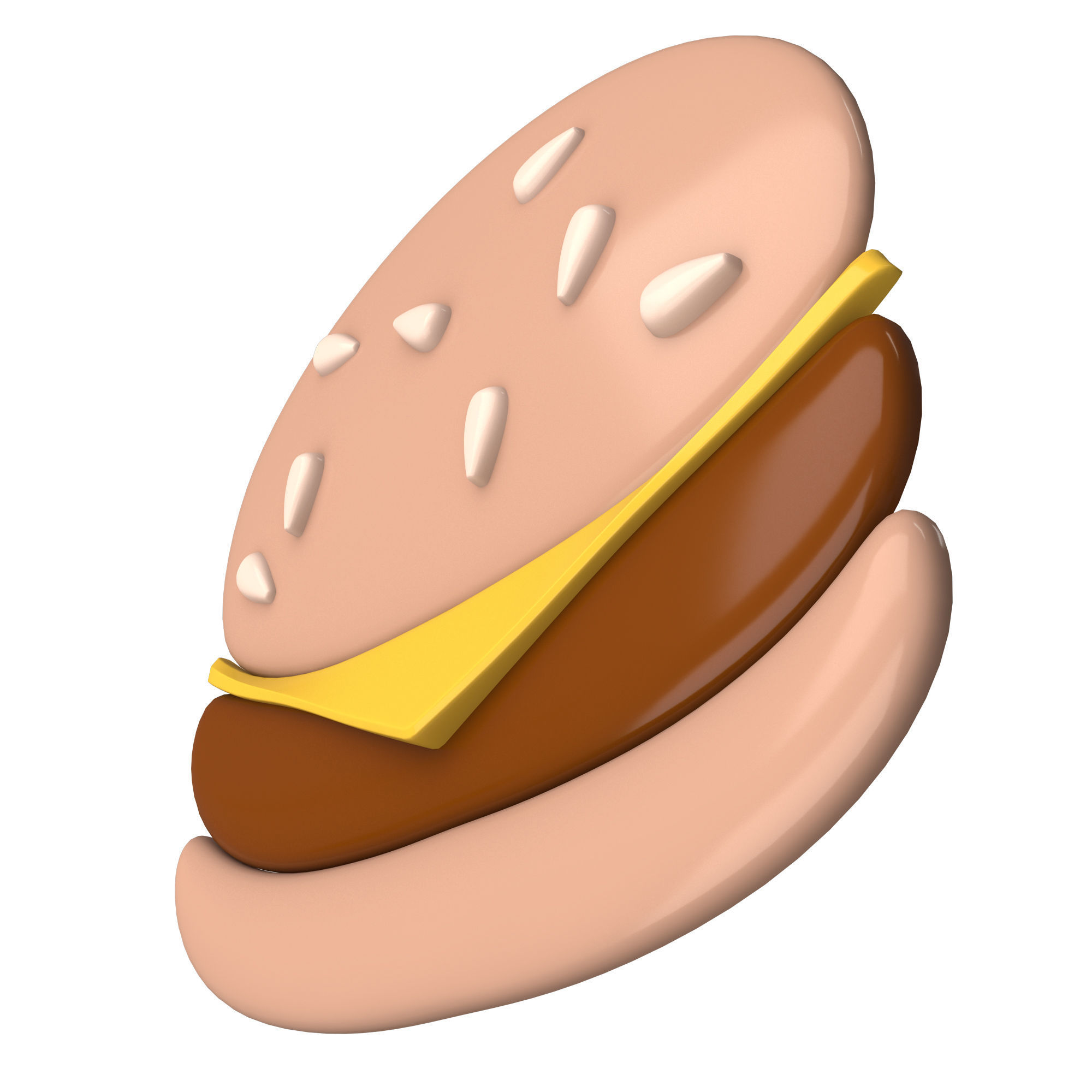 Hamburger Emoji Low-poly 3D model_4