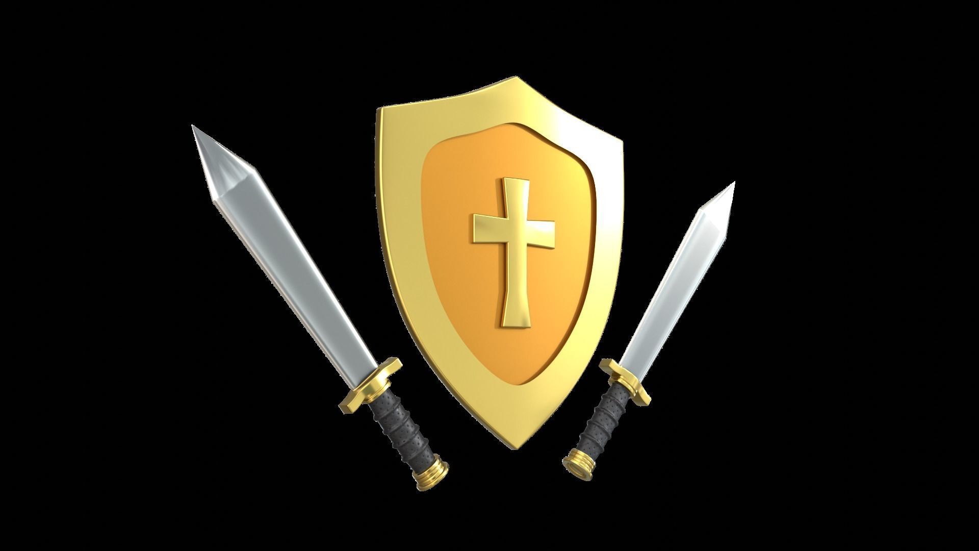 Sheild and Sword 3D model_1