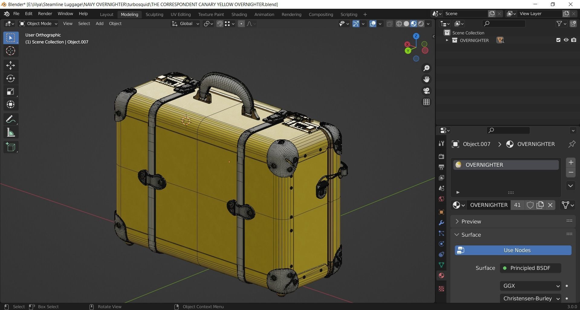 Steamline Corredpondent Overnighter Yellow 3D model_12