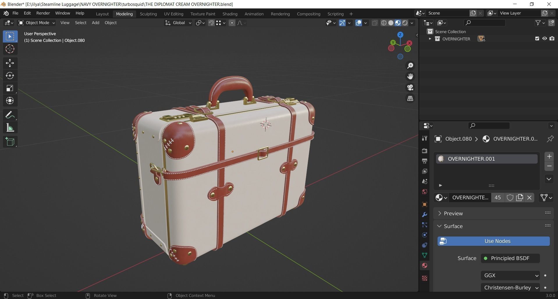 Steamline Diplomat Cream Overnighter 3D model_11
