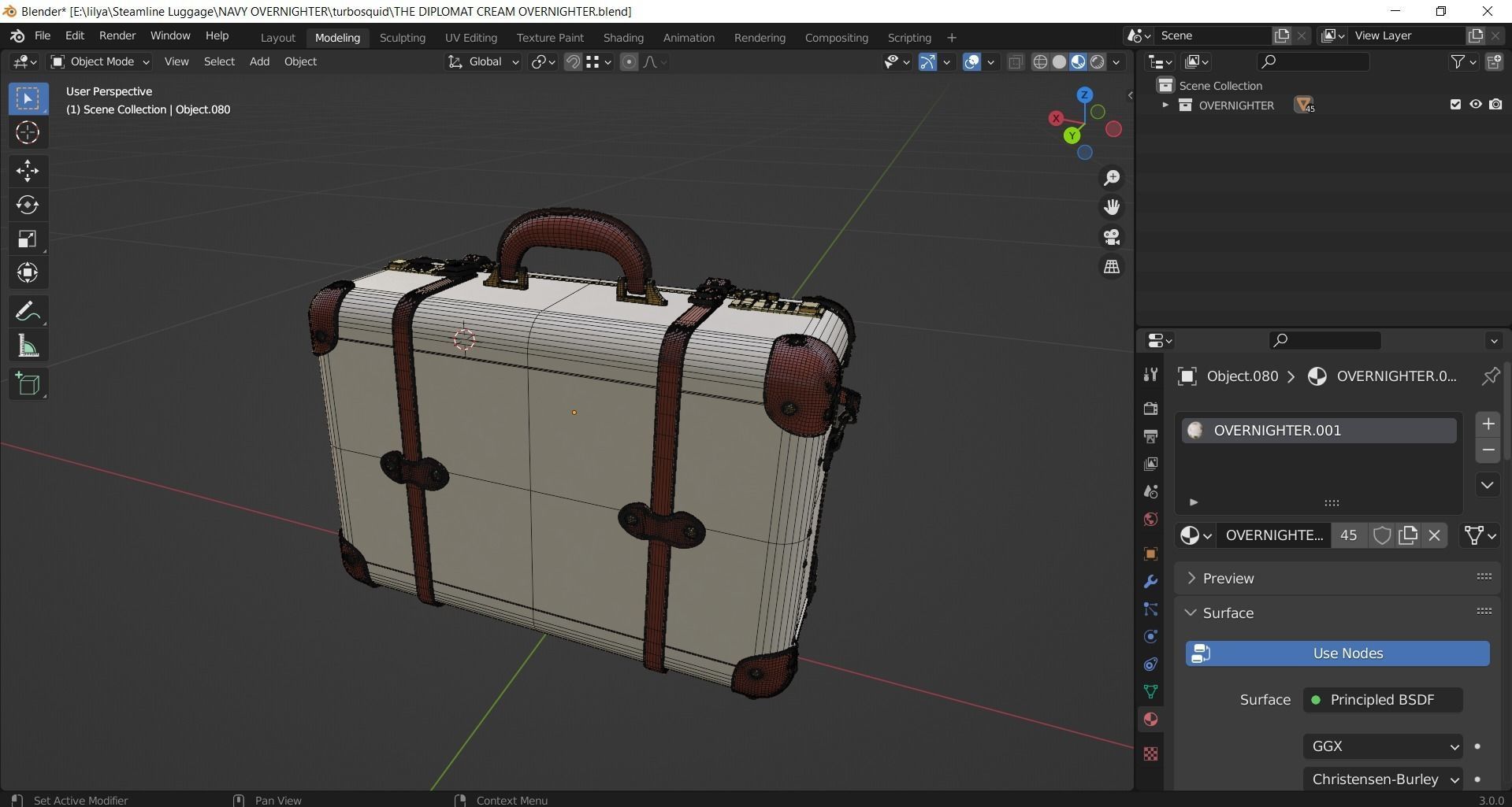 Steamline Diplomat Cream Overnighter 3D model_12