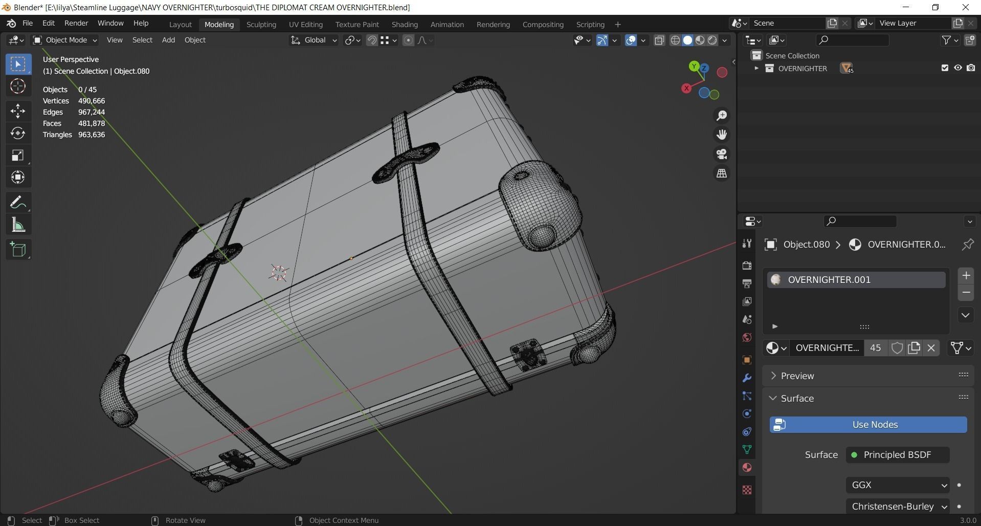 Steamline Diplomat Cream Overnighter 3D model_13