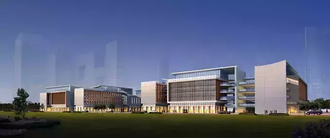 3Dmax fashion city commercial square building 419