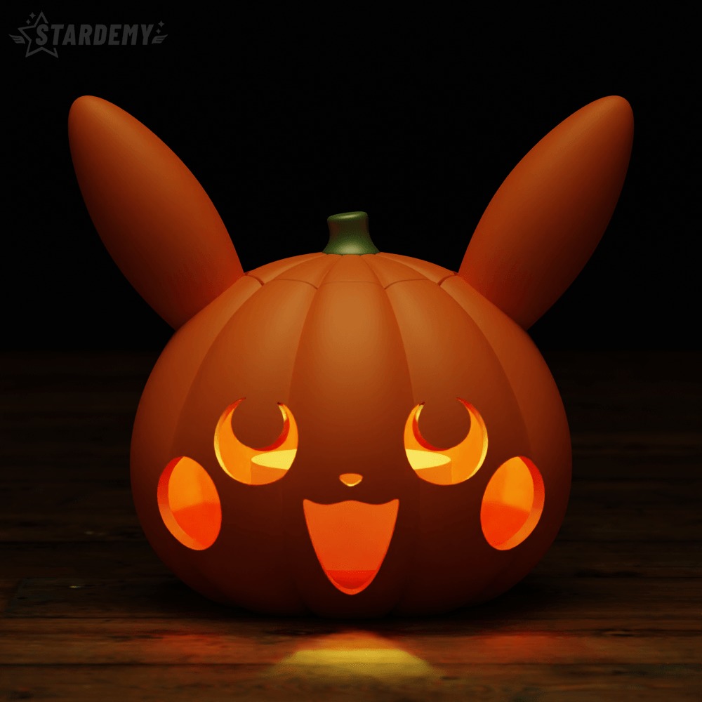 Pumpkin Pikachu Candy Bowl Basket Halloween 3D print model_9