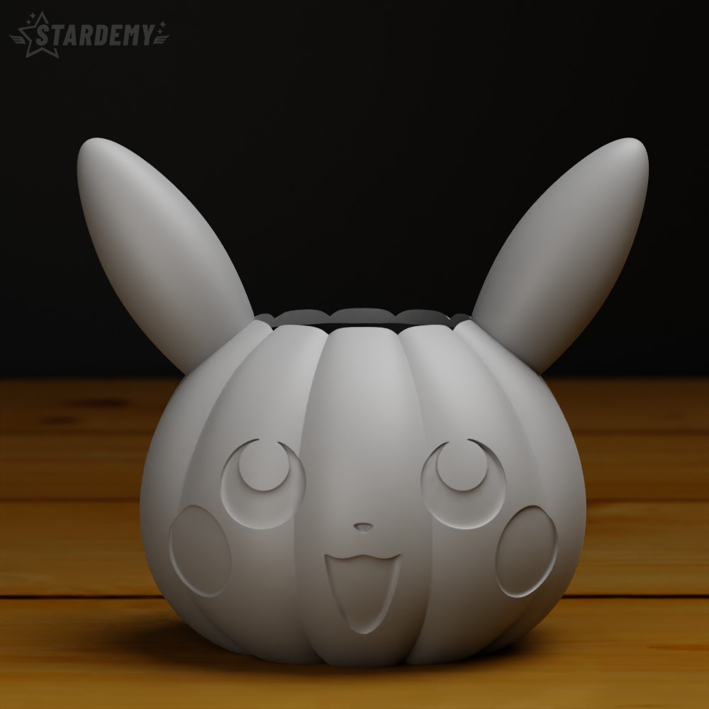 Pumpkin Pikachu Candy Bowl Basket Halloween 3D print model_7