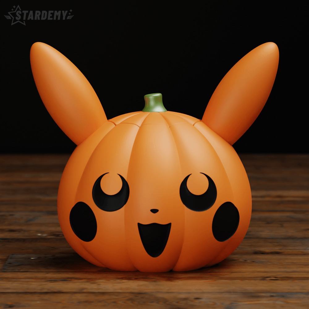 Pumpkin Pikachu Candy Bowl Basket Halloween 3D print model_4