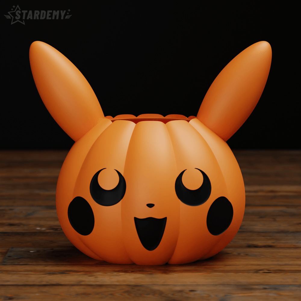 Pumpkin Pikachu Candy Bowl Basket Halloween 3D print model_8