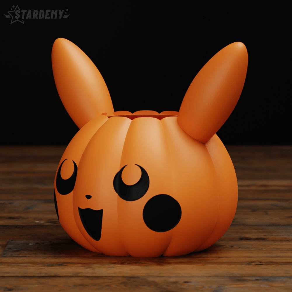 Pumpkin Pikachu Candy Bowl Basket Halloween 3D print model_6