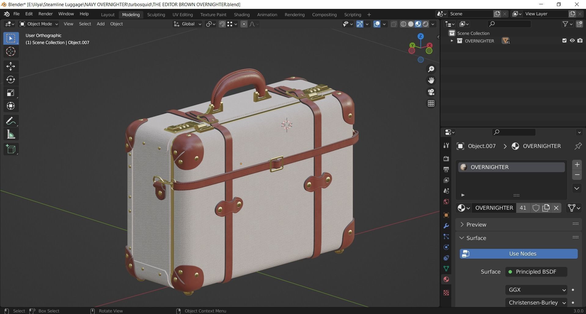 Steamline Editor Brown Overnighter 3D model_11