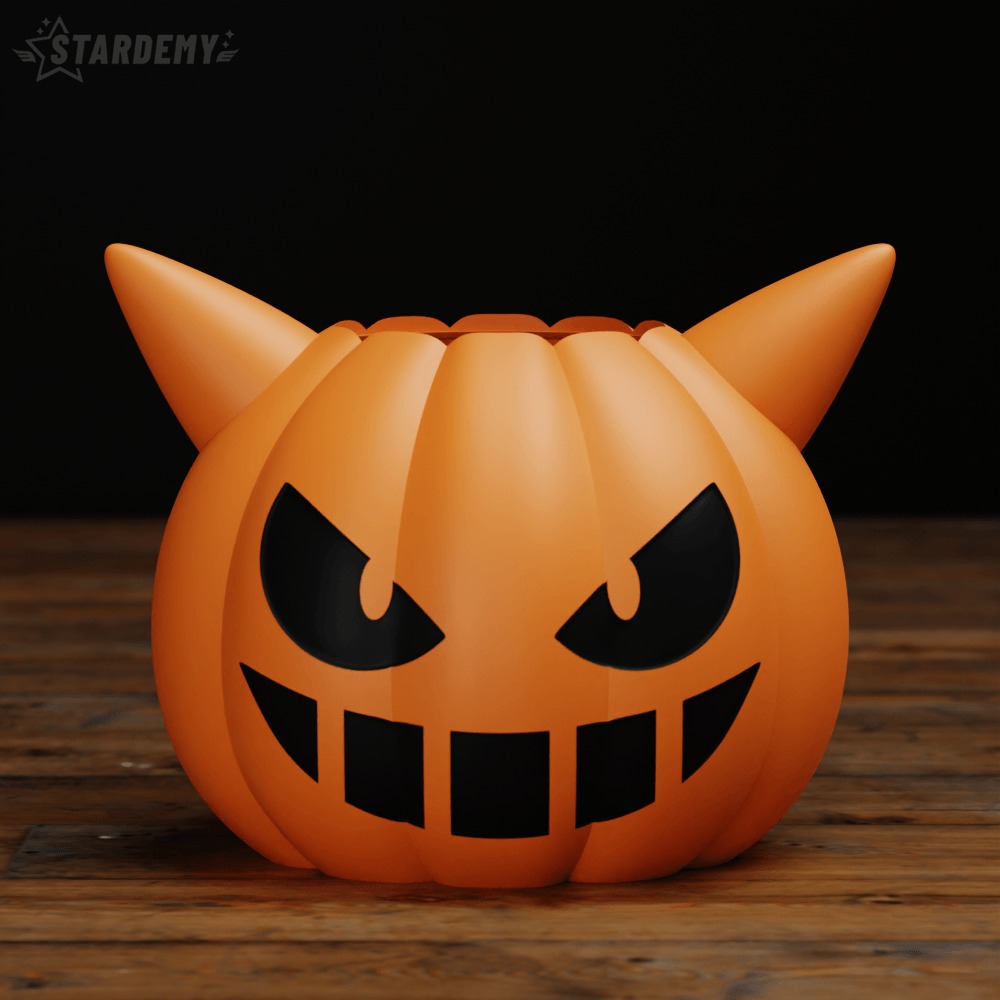 Pumpkin Gengar Candy Bowl Basket Halloween 3D print model_1