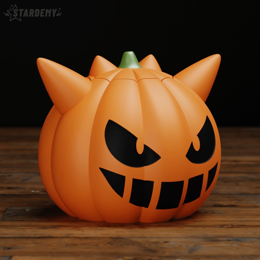 Pumpkin Gengar Candy Bowl Basket Halloween 3D print model_2