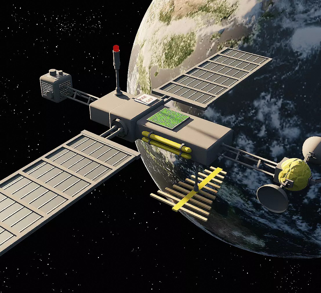 satlite Free low-poly 3D model