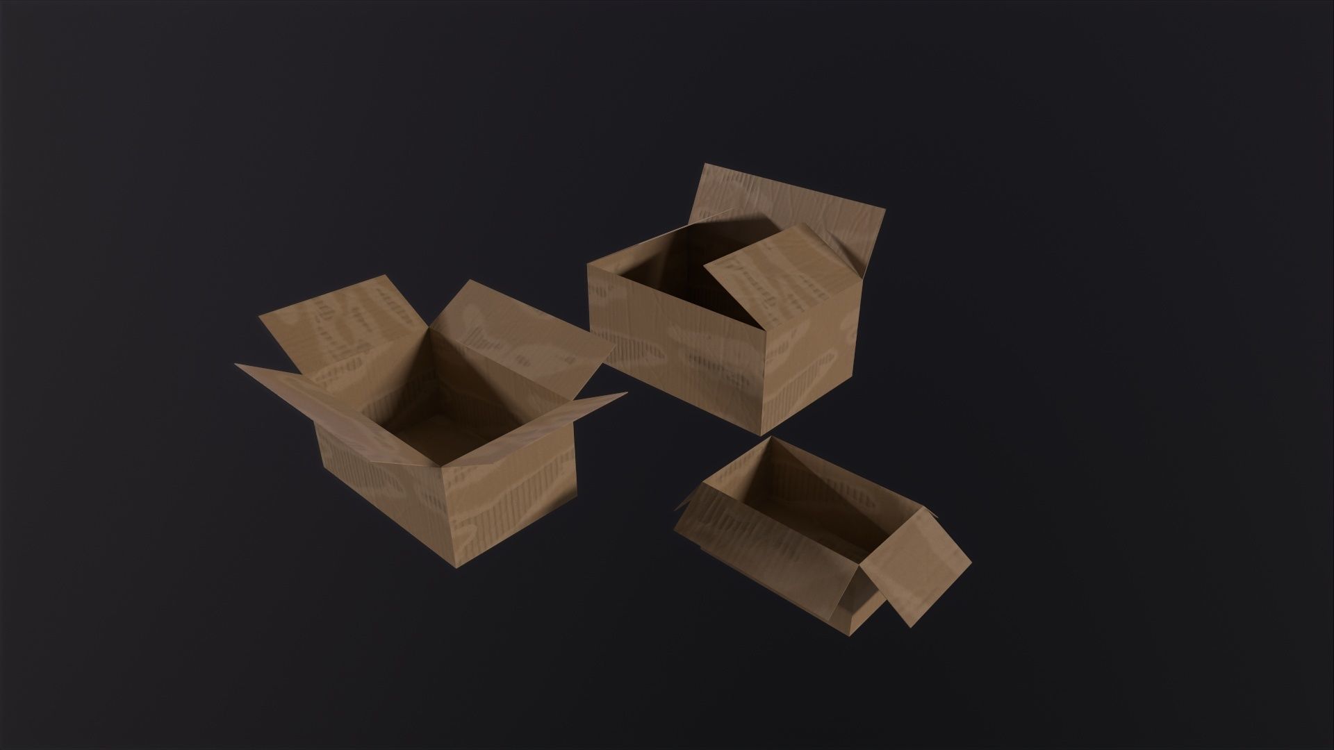 Cardboard Boxes 3D Model Low-poly 3D model_3