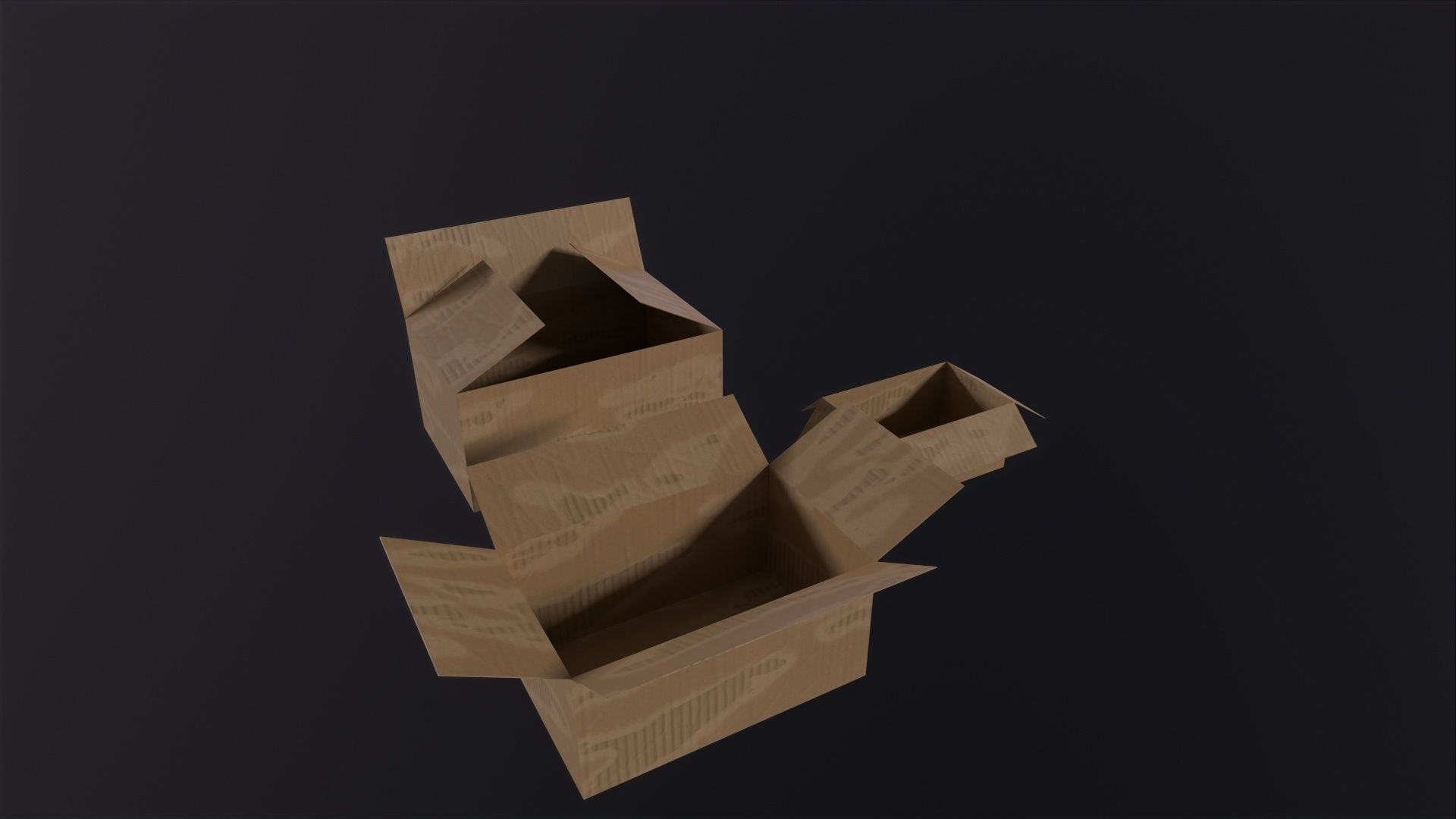 Cardboard Boxes 3D Model Low-poly 3D model_2