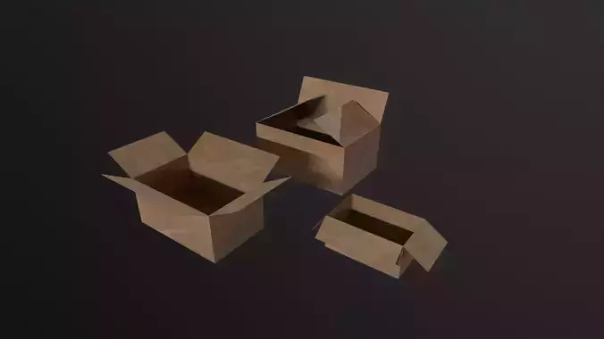 Cardboard Boxes 3D Model Low-poly 3D model