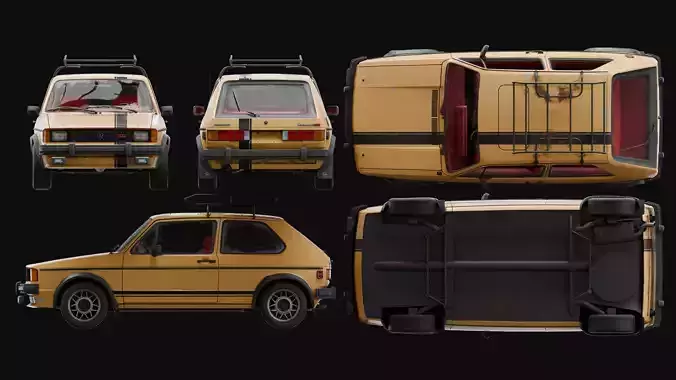1984 VW Mk1 Rabbit GTi  Low-poly 3D model
