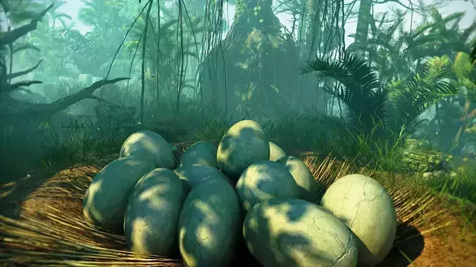 Dinosaur Shell Breaking Animation 3D model