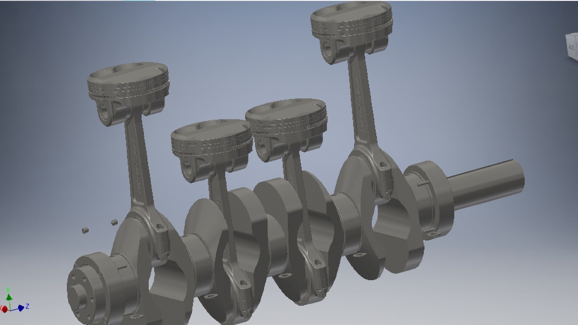 4 Cylinder Engine 3D model 3D model_12