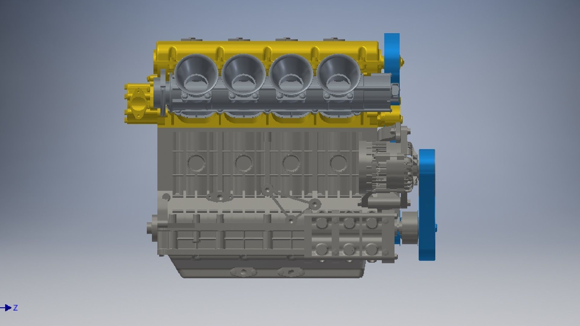 4 Cylinder Engine 3D model 3D model_1