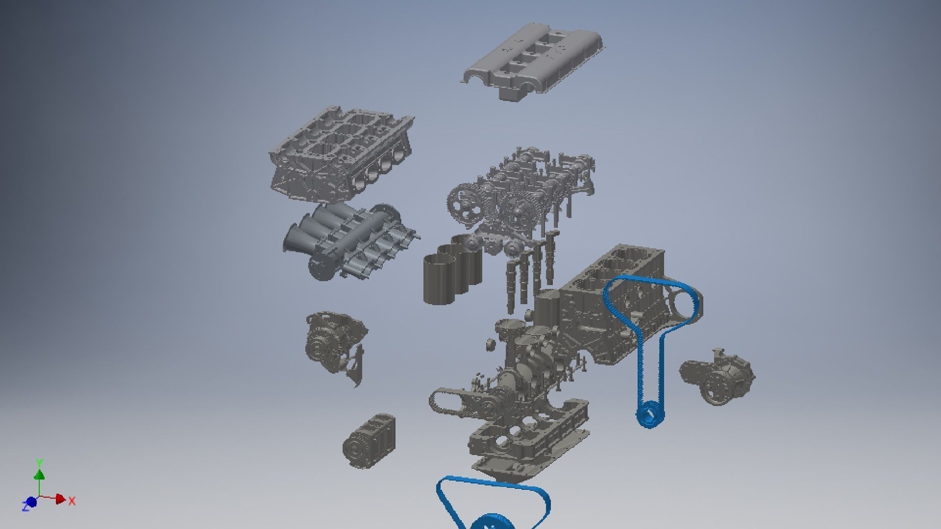 4 Cylinder Engine 3D model 3D model_8